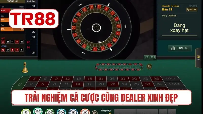 Trải nghiệm cá cược cùng Dealer xinh đẹp